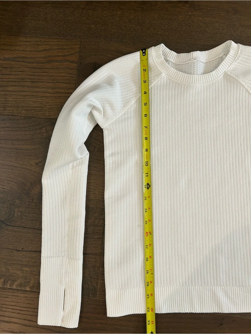 Lululemon Women’s White Thermal Textured Long-Sleeve Crewneck Top